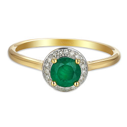 Pierścionek ze szmaragdem i diamentami (R62900 Y M EM): 10 - zdjęcie: 4