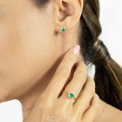 Pierścionek ze szmaragdem i diamentami (R62900 Y M EM): 10 - zdjęcie: 6