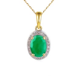 Zawieszka ze szmaragdem i diamentami (P62898 Y M EM) - zdjęcie: 2