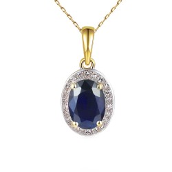 Zawieszka z szafirem i diamentami (P62898 Y M SA) - zdjęcie: 2