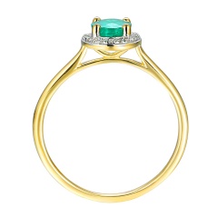 Pierścionek ze szmaragdem i diamentami (R62898 Y M EM)
