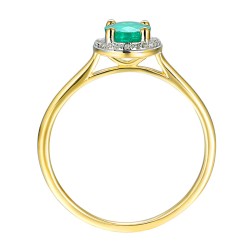 Pierścionek ze szmaragdem i diamentami (R62898 Y M EM): 8 - zdjęcie: 3