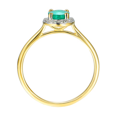 Pierścionek ze szmaragdem i diamentami (R62898 Y M EM)
