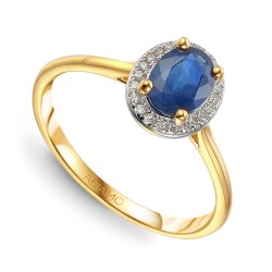 Pierścionek z szafirem i diamentami (R62898 Y M SA): 7 - zdjęcie: 2