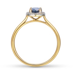 Pierścionek z szafirem i diamentami (R62898 Y M SA)
