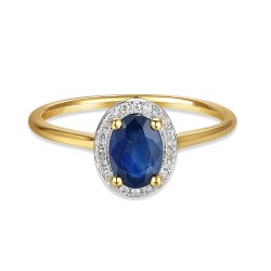 Pierścionek z szafirem i diamentami (R62898 Y M SA): 7 - zdjęcie: 4