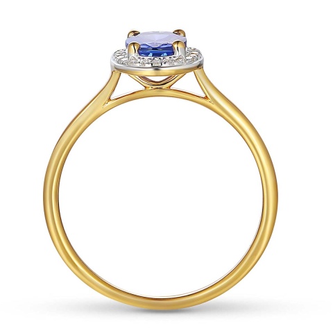 Pierścionek z tanzanitem i diamentami (R62898 Y M T)