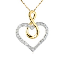 Zawieszka serce i nieskończoność z diamentami (P69109 Y) - zdjęcie: 2