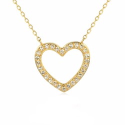 Naszyjnik serce z diamentami (N05769 Y) - zdjęcie: 2