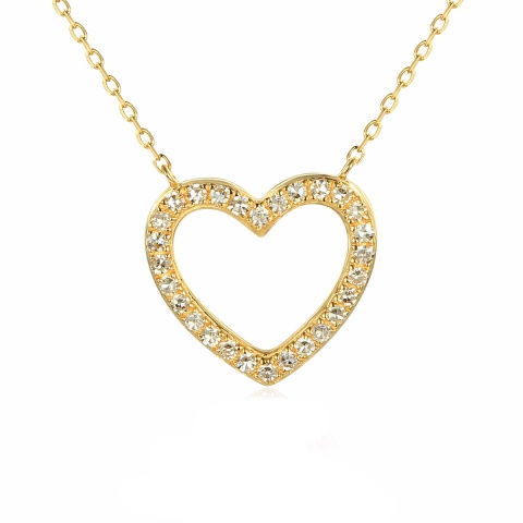 Naszyjnik serce z diamentami (N05769 Y)