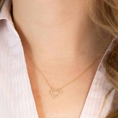 Naszyjnik serce z diamentami (N05769 Y)