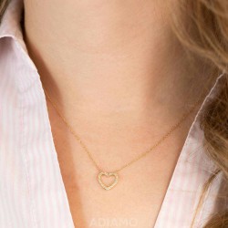 Naszyjnik serce z diamentami (N05769 Y) - zdjęcie: 3