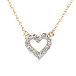 Naszyjnik serce z diamentami (N04443 Y) - zdjęcie: 2