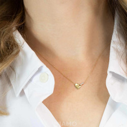 Naszyjnik serce z diamentami (N09579 Y) - zdjęcie: 3