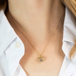 Naszyjnik serce z różowymi ametystami (N09779 Y PAM) - zdjęcie: 3