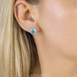 Kolczyki z niebieskim topazem i diamentami (E75601 Y S BT) - zdjęcie: 3