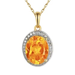 Zawieszka z cytrynem i diamentami (P62898 Y D CT) - zdjęcie: 2