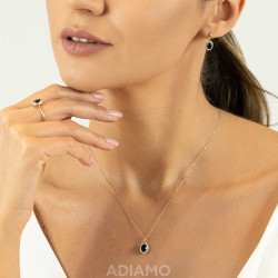 Kolczyki z czarnym agatem i diamentami (E62898 Y P M BAG) - zdjęcie: 4