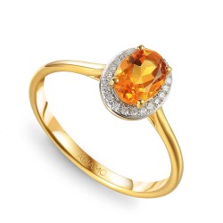 Pierścionek z cytrynem i diamentami (R62898 Y M CT): 13 - zdjęcie: 2