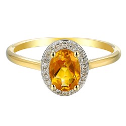 Pierścionek z cytrynem i diamentami (R62898 Y M CT): 13 - zdjęcie: 4