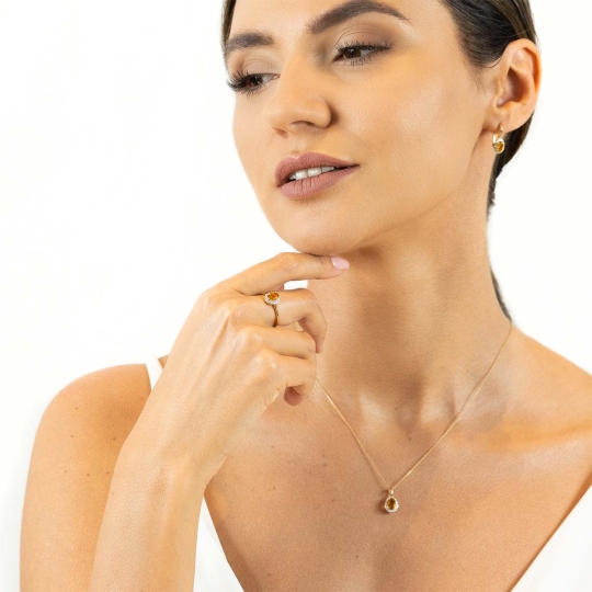 Pierścionek z cytrynem i diamentami (R62898 Y M CT): 13