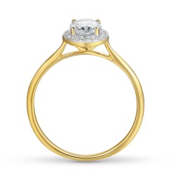 Pierścionek z białym topazem i diamentami (R62898 Y M WT): 8 - zdjęcie: 3