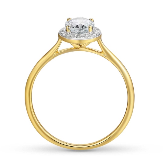 Pierścionek z białym topazem i diamentami (R62898 Y M WT): 8