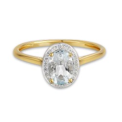 Pierścionek z białym topazem i diamentami (R62898 Y M WT): 8 - zdjęcie: 4