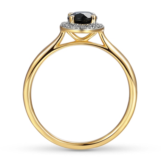 Pierścionek z czarnym agatem i diamentami (R62900 Y M BAG): 8