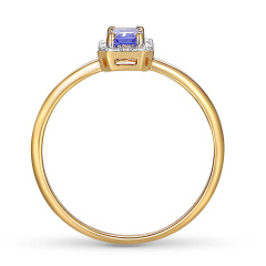 Pierścionek z tanzanitem i diamentami (R69346 Y T)
