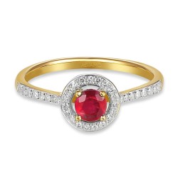 Pierścionek z rubinem i diamentami (R61659 Y RU): 8 - zdjęcie: 4