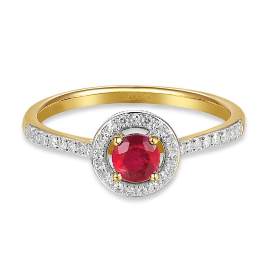 Pierścionek z rubinem i diamentami (R61659 Y RU): 8