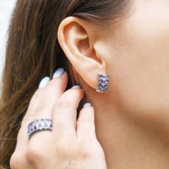 Kolczyki z tanzanitami i diamentami (E84144 W A T)