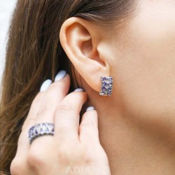 Kolczyki z tanzanitami i diamentami (E84144 W A T) - zdjęcie: 3