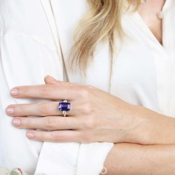 Pierścionek z tanzanitem i diamentami (R39446 YW T D): 10 - zdjęcie: 3