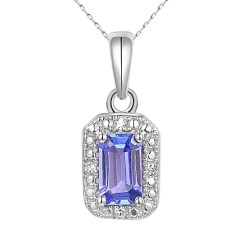 Zawieszka z tanzanitem i diamentami (P69346 W T) - zdjęcie: 2