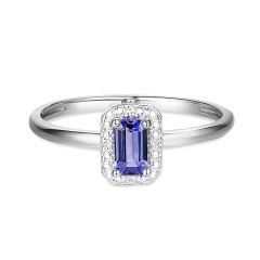 Pierścionek z tanzanitem i diamentami (R69346 W T)