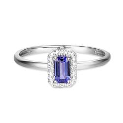 Pierścionek z tanzanitem i diamentami (R69346 W T): 7 - zdjęcie: 3