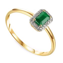 Pierścionek ze szmaragdem i diamentami (R69346 Y EM): 13 - zdjęcie: 2