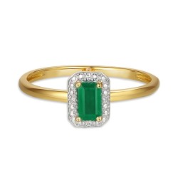 Pierścionek ze szmaragdem i diamentami (R69346 Y EM): 13 - zdjęcie: 4