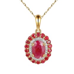 Zawieszka z rubinami i diamentami (P71860 Y RU) - zdjęcie: 2