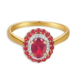 Pierścionek z rubinami i diamentami (R71860 Y RU): 8 - zdjęcie: 4