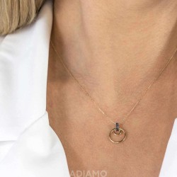 Naszyjnik koło z czarnymi diamentami (N09571 Y BD) - zdjęcie: 3