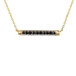 Naszyjnik z czarnymi diamentami (N07117 Y C BD) - zdjęcie: 2
