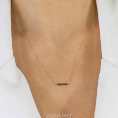 Naszyjnik z czarnymi diamentami (N07117 Y C BD)