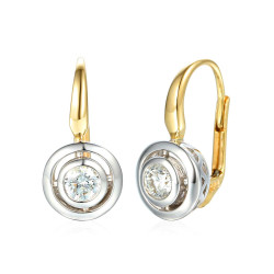 Kolczyki z diamentami (E48325 YW P D) - zdjęcie: 2