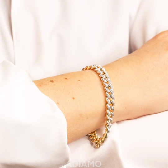 Bransoletka pancerka z diamentami (B09069 Y)