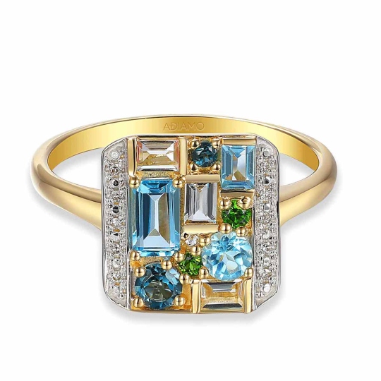 Pierścionek z kolorowymi kamieniami (R91014 Y): 15