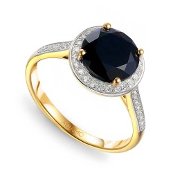 Pierścionek z czarnym agatem i diamentami (R75601 Y BAG): 10 - zdjęcie: 2