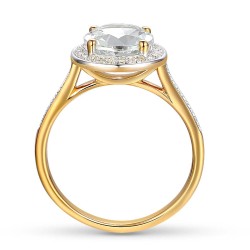 Pierścionek z białym topazem i diamentami (R75601 Y WT): 10 - zdjęcie: 4